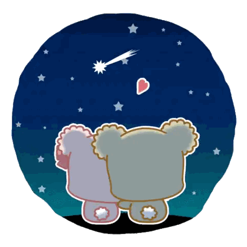 Teddy Bears Watching Shooting Star
