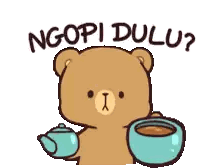 Teddy Pouring Tea From Teapot