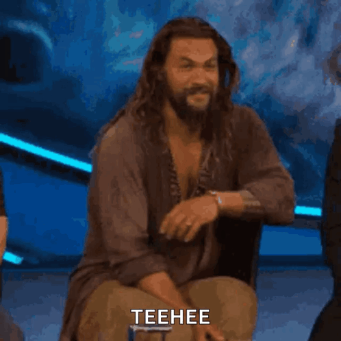 Tee Hee Giggly Jason Mamoa GIF