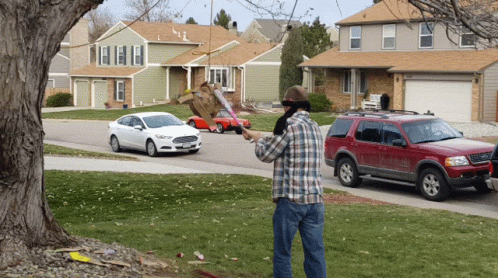 Teen Guy Swing And A Miss GIF