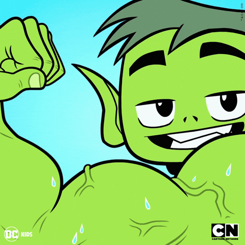 Teen Titans Go Beast Boy Loving Big Muscles GIF