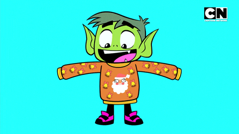 Teen Titans Go Beast Boy Wearing Sweatshirt Excitedly GIF