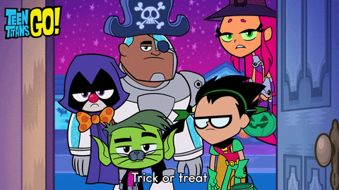 Teen Titans Go Boring Trick Or Treat GIF