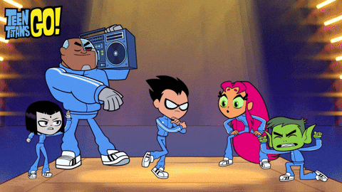 Teen Titans Go Characters Having Fun Dancing GIF