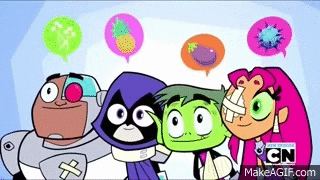 Teen Titans Go Characters Playing Guessing Game GIF