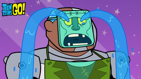 Teen Titans Go Cyborg Wearing Crying Mask GIF