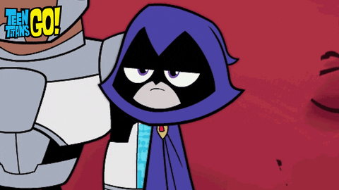 Teen Titans Go Raven Strikes Rolling Eyeballs GIF