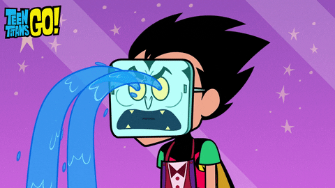 Teen Titans Go Robin Wearing Crying Mask GIF