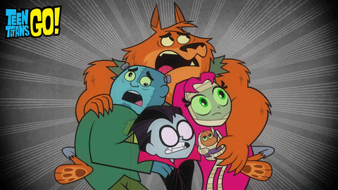 Teen Titans Go Scared Monster Squad GIF