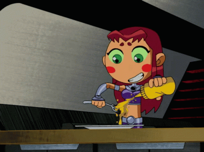 Teen Titans Starfire Eating GIF