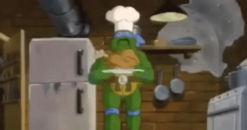 Teenage Mutant Ninja Turtle Holding Food