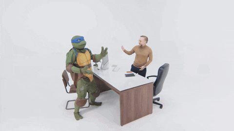 Teenage Mutant Ninja Turtle Leonardo Mascot Dancing GIF