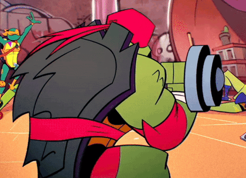 Teenage Mutant Ninja Turtle Lifting Dumbbell GIF
