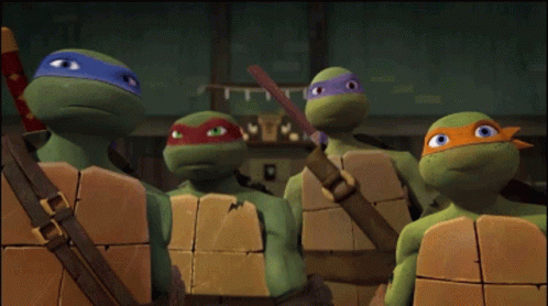 Teenage Mutant Ninja Turtle Pixel Art Standing In Room GIF