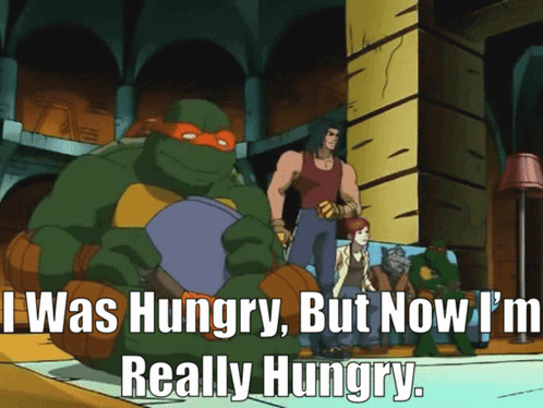 Teenage Mutant Ninja Turtle Saying I'm Really Hungry