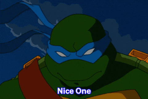 Teenage Mutant Ninja Turtle Saying Nice One GIF