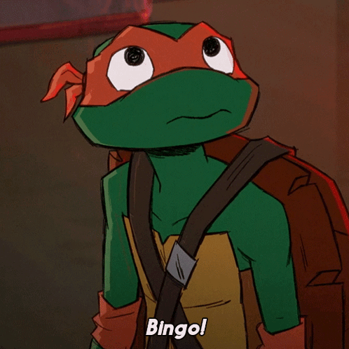 Teenage Mutant Ninja Turtle Says Bingo! GIF