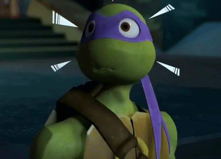 Teenage Mutant Ninja Turtle with Purple Mask Covering Mouth