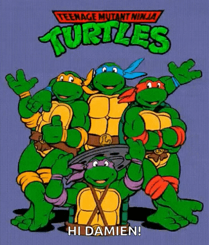 Teenage Mutant Ninja Turtles Standing Together GIF