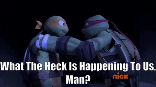 Teenage Mutant Ninja Turtles Standing What The Heck Is Happening To Us