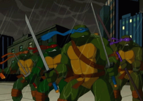 Teenage Mutant Ninja Turtles With Swords GIF