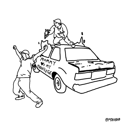 Teenager Car Burning Riot GIF