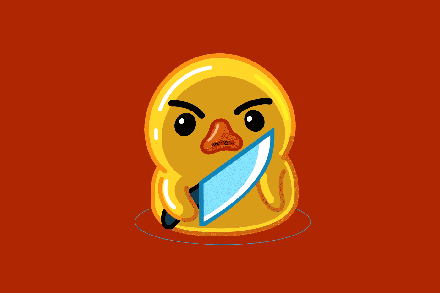 Telegram Utya Duck Angry Knife GIF