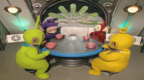 Teletubbies Eating Together GIF