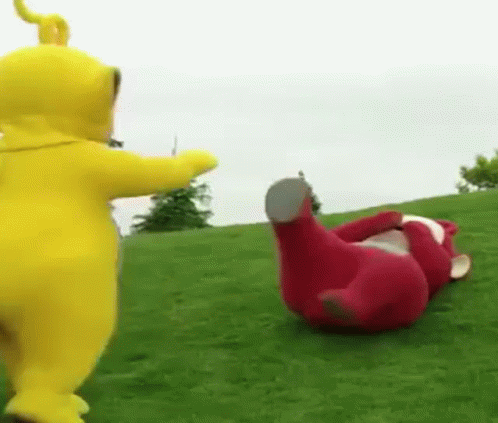 Teletubbies Laa-laa Helping Po GIF