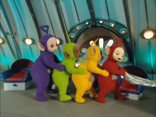 Teletubbies Playing Tag GIF