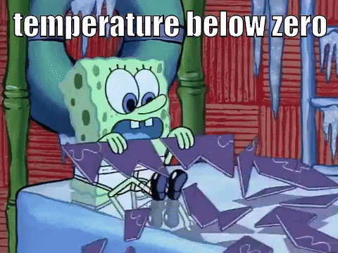 Temperature Below Zero Spongebob Squarepants Freezing GIF