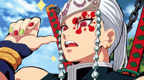 Tengen Uzui And His Colorful Nails GIF