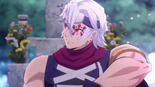 Tengen Uzui Smiling While Seating GIF