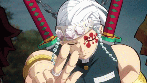 Tengen Uzui Shows Rei Gan While Glitering GIF