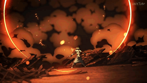 Tengen Vs Gyutaro Merciless Clash Demon Slayer GIF