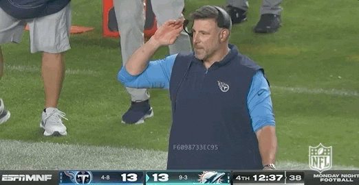 Tennessee Titans Mike Vrabel Speaking On Headset Microphone GIF