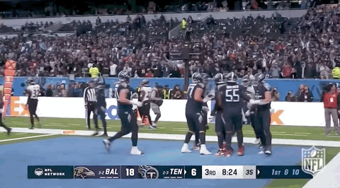 Tennessee Titans Players In Touchdown Zone GIF