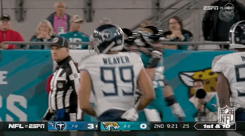 Tennessee Titans Rashad Weaver Holding Football GIF