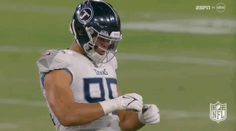 Tennessee Titans Rashad Weaver Tapping His Helmet GIF