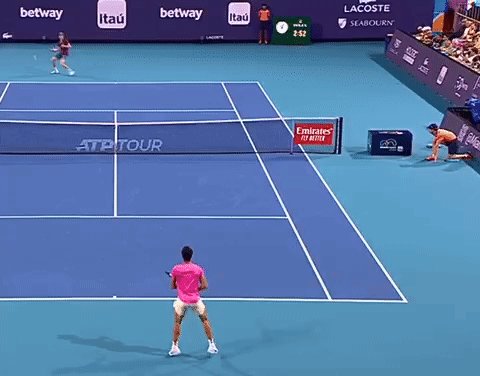 Tennis Court With Emirates Airline Sign GIF