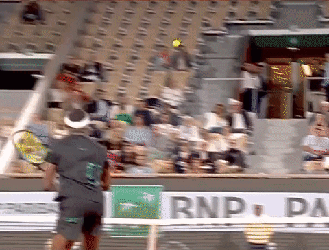 Tennis Jump Swing And A Miss GIF