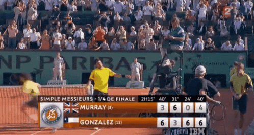 Tennis Match Murray Vs Gonzalez On TV GIF