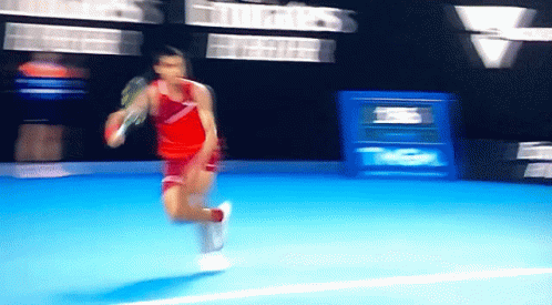 Tennis Player Blue Court Emirates Sign GIF