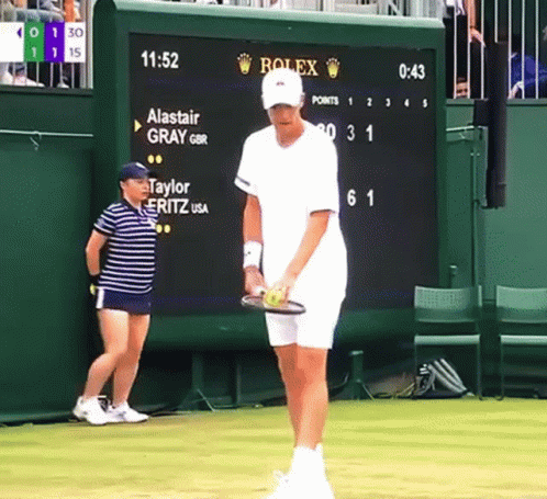 Tennis Player Holding Racquet GIF