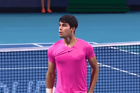 Tennis Player In Pink Shirt GIF