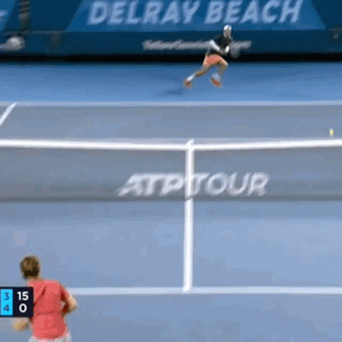 Tennis Player Jumping at Delray Beach Tournament