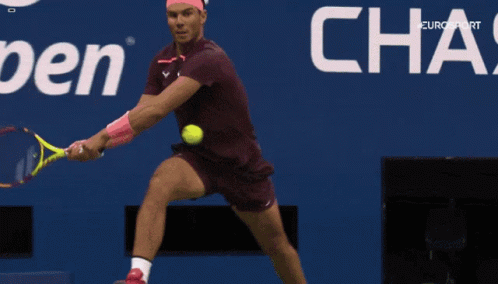 Tennis Player Swinging Racket GIF