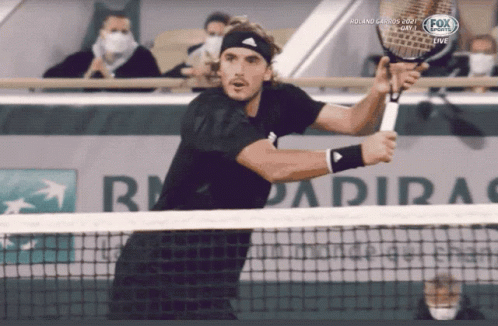 Tennis Player Swinging Racquet at Net Fox Sports