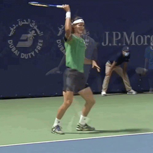 Tennis Player with Dubai Duty Free Sign