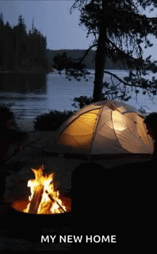 Tent and Campfire My New Home